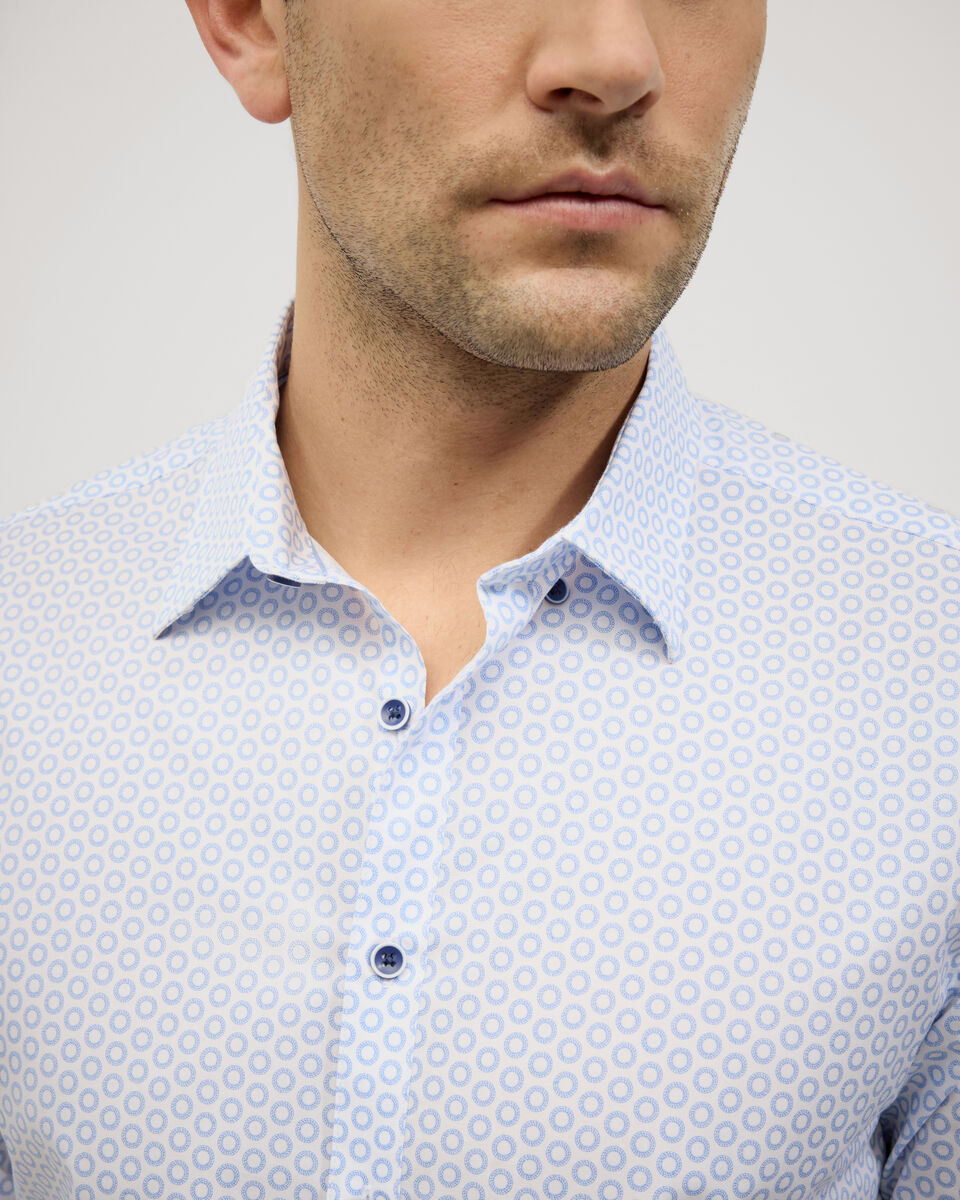 Geo print Long Sleeve Shirt, Blue, hi-res